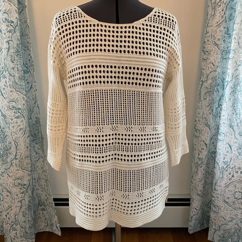 Cream knit tunic sweater